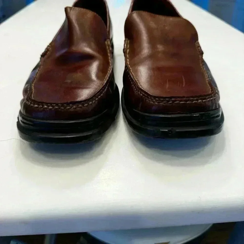 Cole Haan NikeAir Soles Mens Size 13 Brown Leather Slip On Loafers